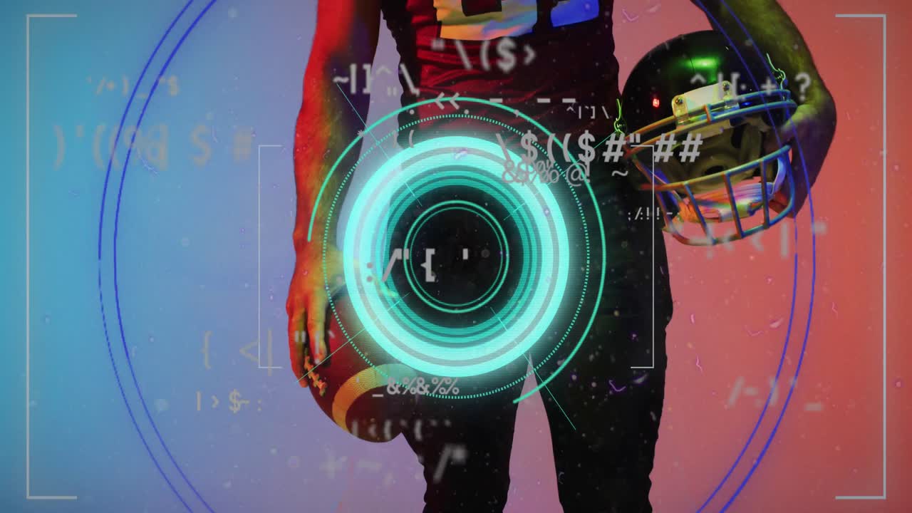 아프리카계 미국인 축구 선수에 대한 데이터 처리의 애니메이션