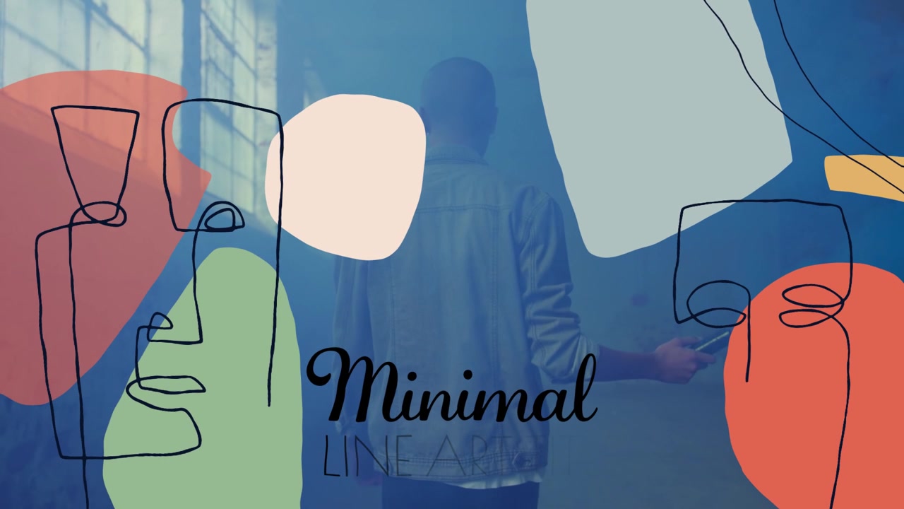 Modello di Motion Graphics in Line Art Minimale con Uomo che Tiene un Fumogeno