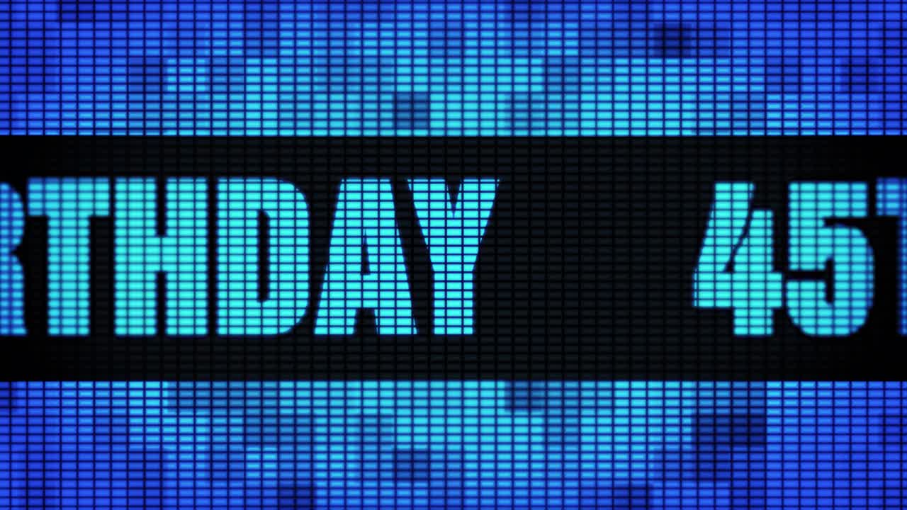 Happy Birthday Message on Digital Display