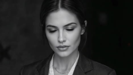monochrome portrait of a woman