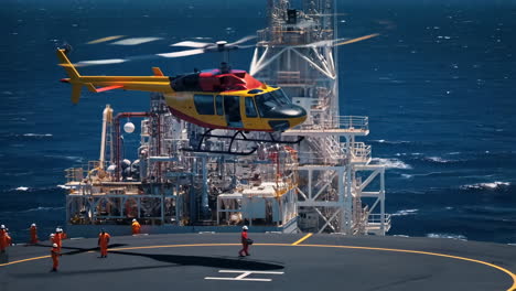 helicopter operations on an offshore oil rig