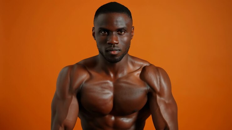 Muscular African American Bodybuilder