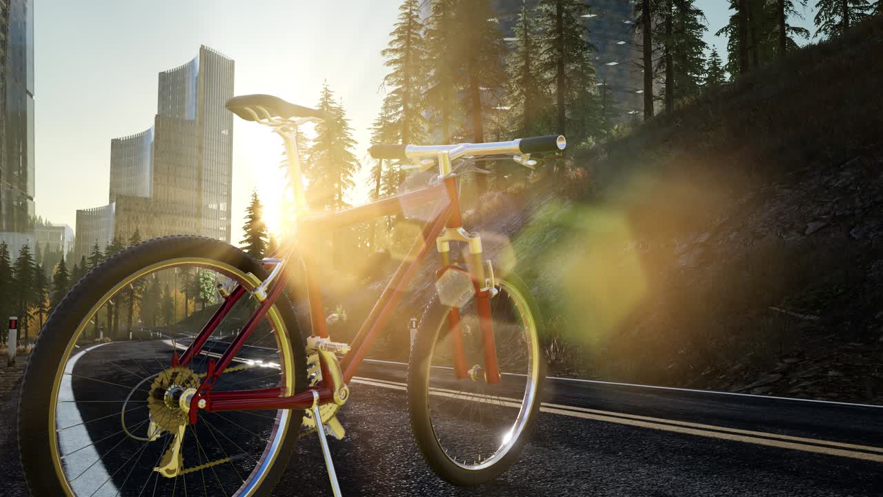 도로 에 있는 도시 자전거