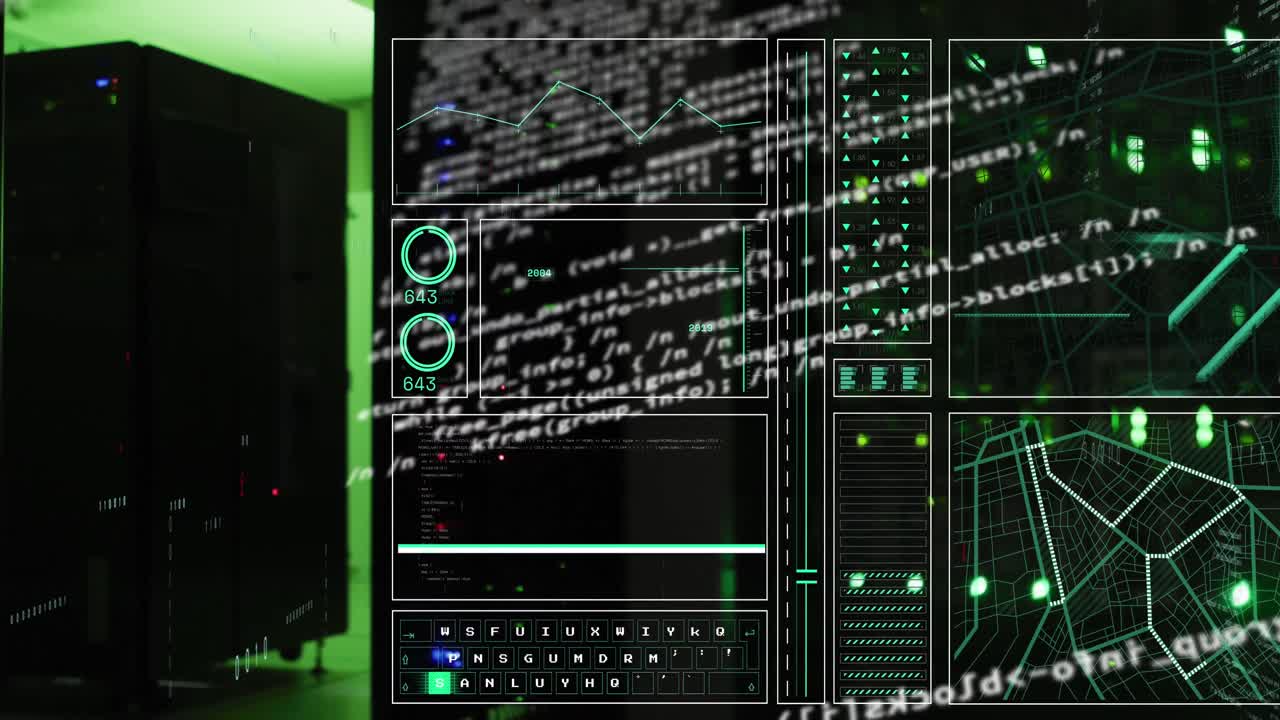 Animation of data processing over computer servers
