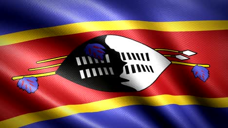 swaziland flag. seamless looping animation. 4k high definition video