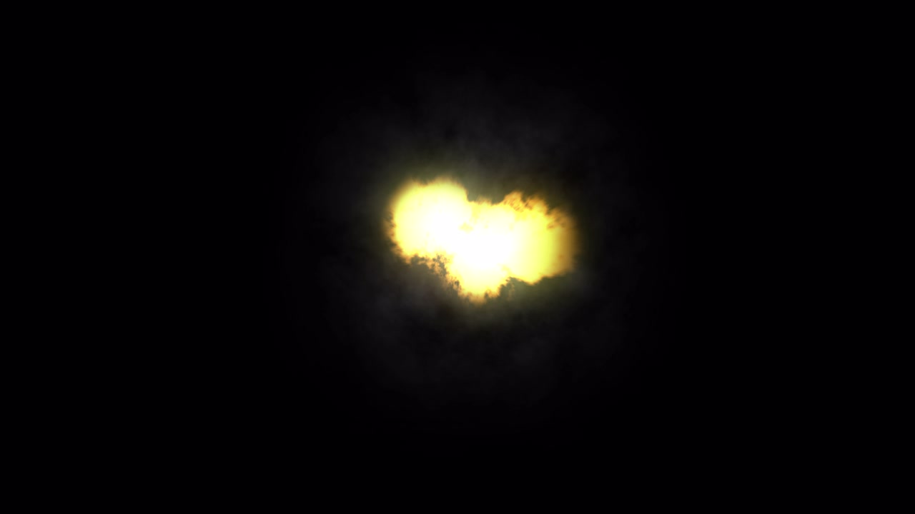 Abstract Flashes of Light and Smoke on Black Background