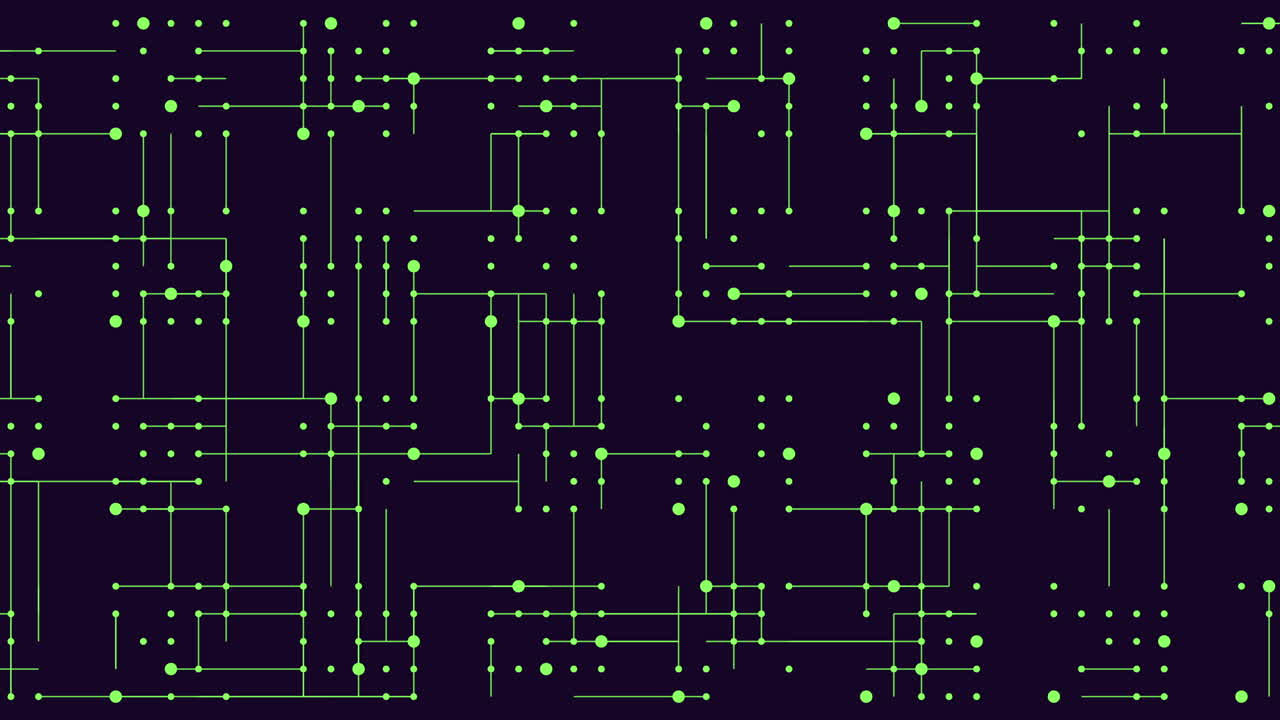 pequeños puntos y líneas conectados en el espacio oscuro