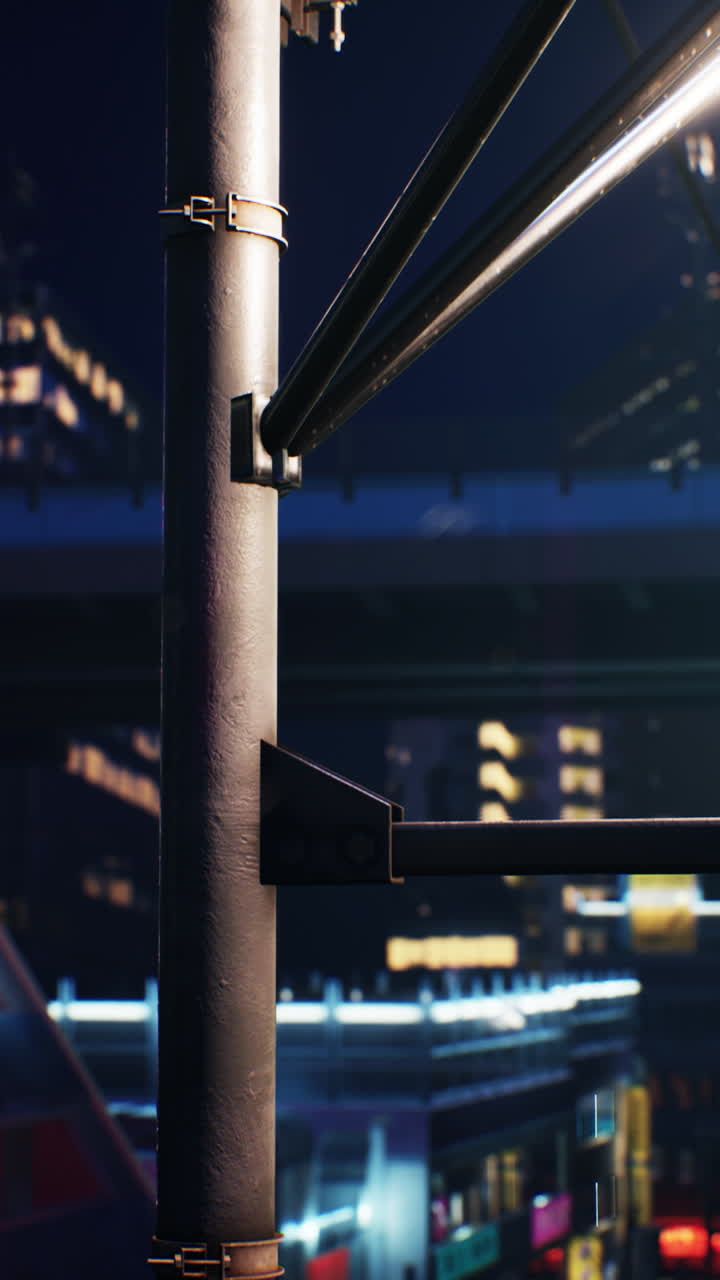 밤 에 도시 의 거리 등불 의 클로즈업