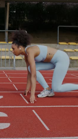 woman athlete preparing for a race