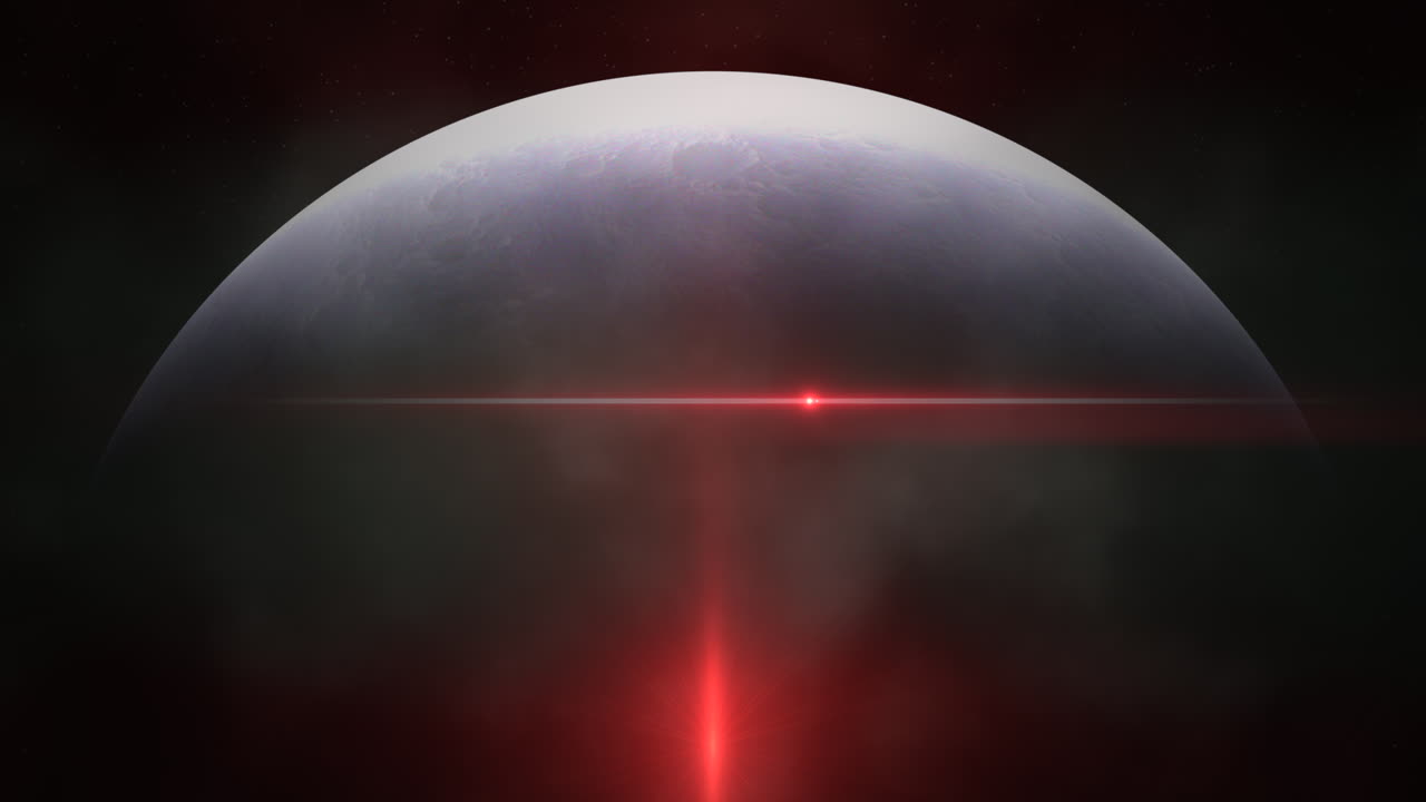 primer plano de la luna y el efecto de luz roja en la galaxia