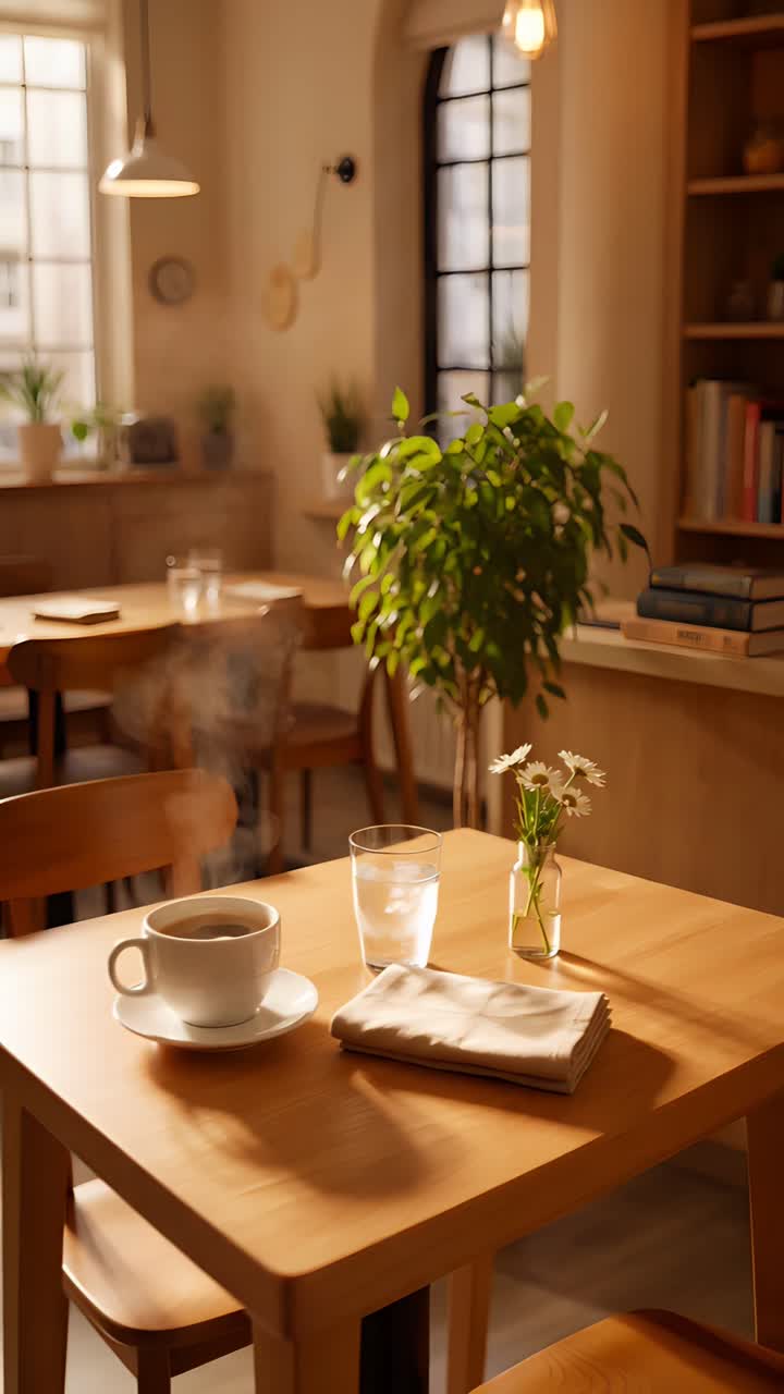 Aesthetic Cafe Interior Cozy Ambience 4K