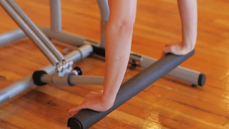 woman performing stretching exercise