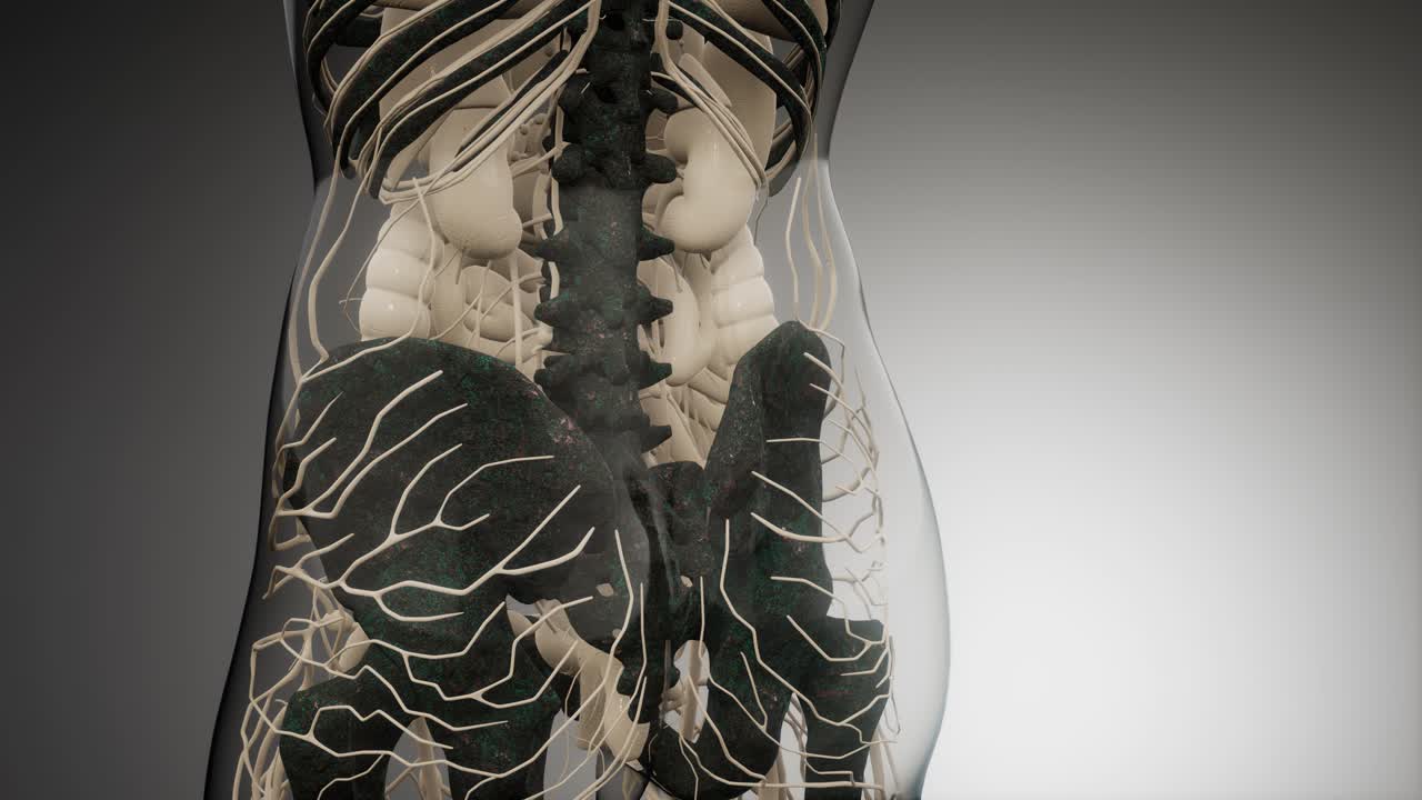 cuerpo humano transparente con huesos visibles