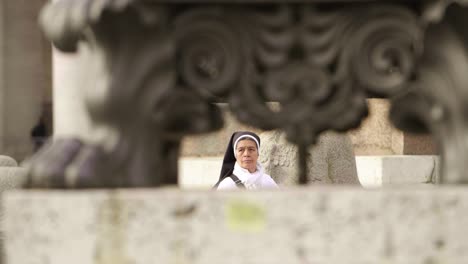 focus shot of a nun