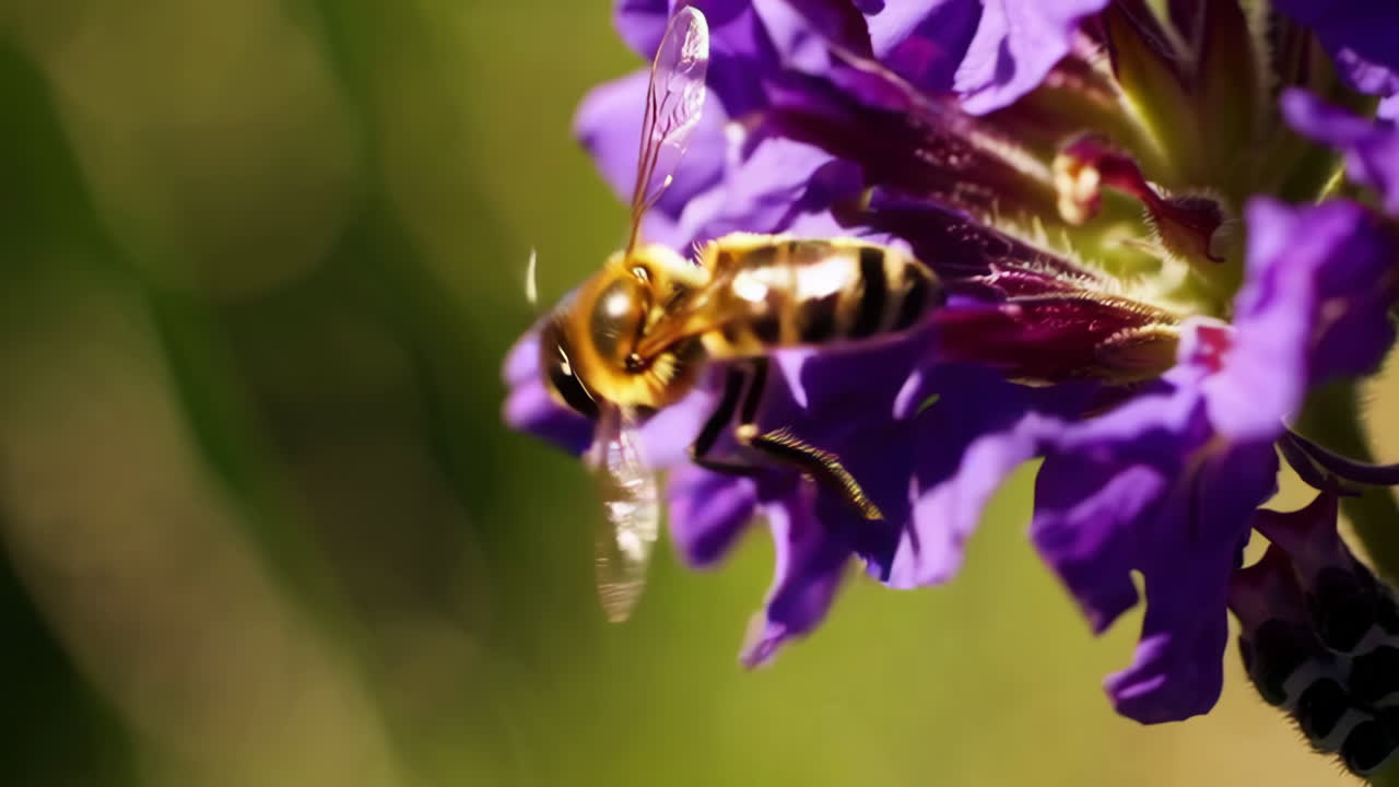 Colorful wildflowers and a bee