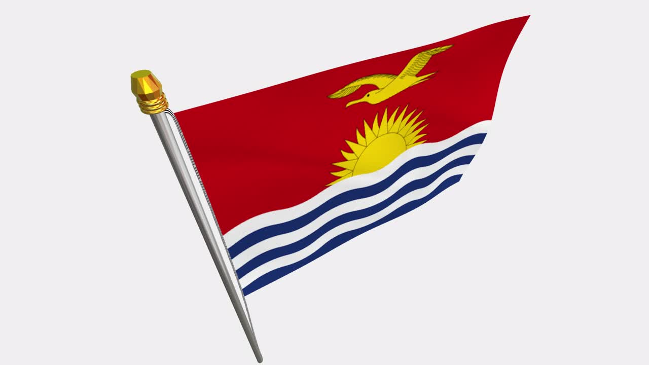 바람에 날아다니는 키리바티 발의 루프 비디오, 4k의 느린 동작 비디오, 알파 채널