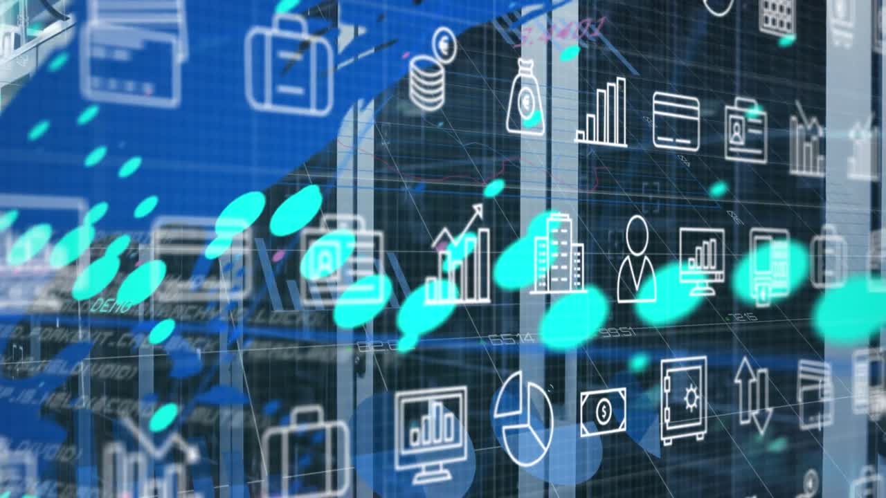animación de gráficos e iconos financieros a través de servidores