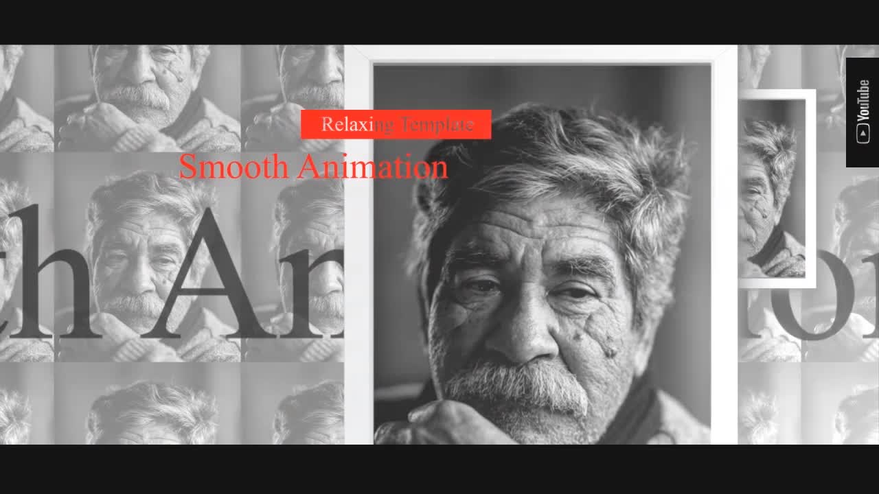 Grayscale portraits with text overlays