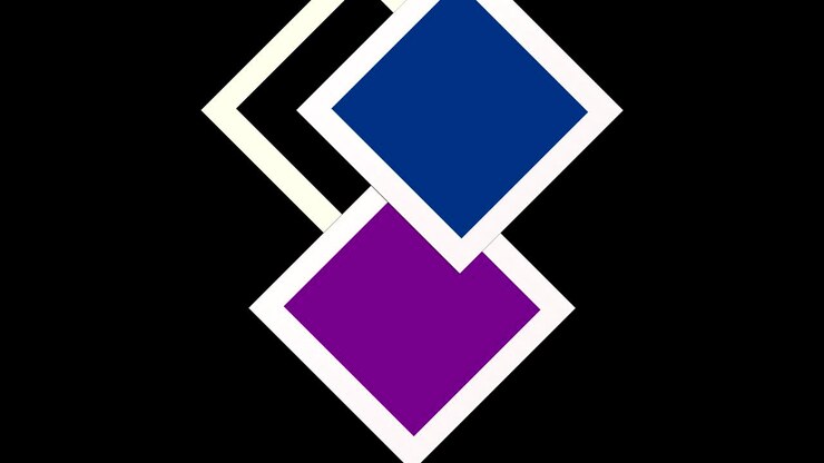 Graphic pattern of rhombus shapes moving in the background in various directions.