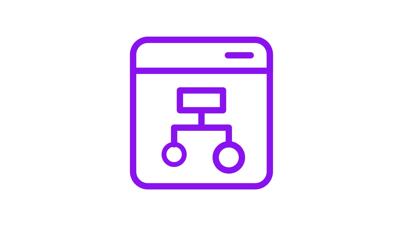 Animated Flowchart Diagram Icon in a Browser Window