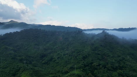 Misty-Forest-Mountain-Near-Tropical-Rural-Town-In-Catanduanes,-Philippines