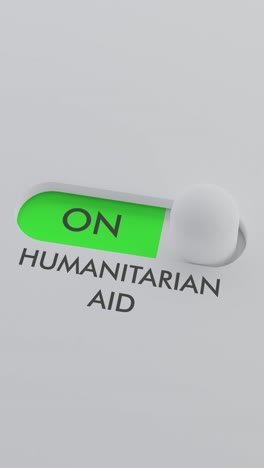 encendiendo el interruptor de ayuda humanitaria vídeo vertical