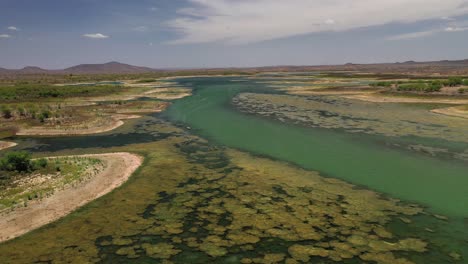 aerial view of cocorobó lake where the famous canudos war took place, historic site