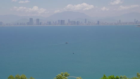 the video of panorama view of the han river near da nang during noon. da nang is the largest city in central vietnam and a significant port city in vietnam.