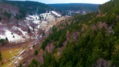 mountains valley in poland covered by snow in winter