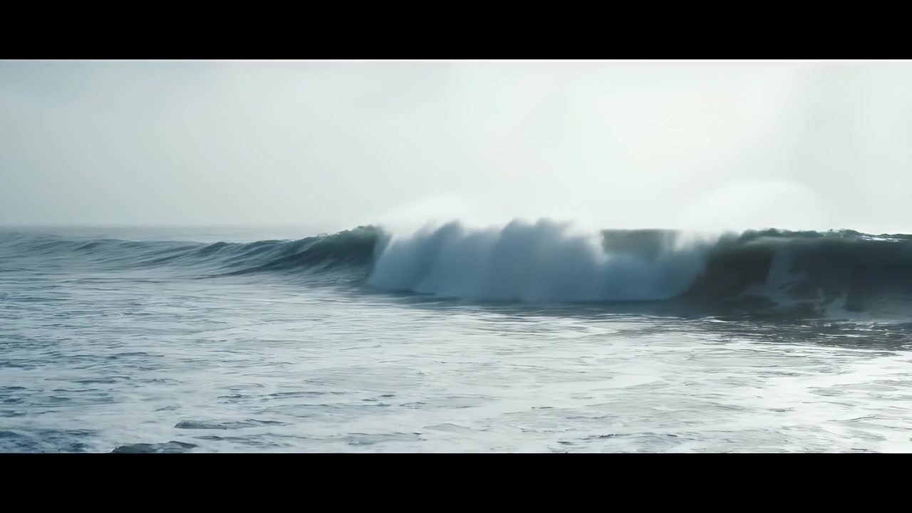 Large Ocean Wave Breaking on a Misty Day