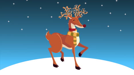 feliz navidad animación con renos