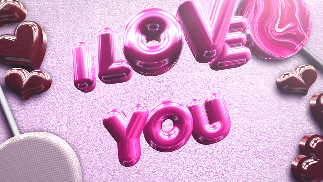 Testo 'Ti amo' con cuore romantico in movimento per San Valentino 13