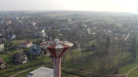 Orbiting-shoot-around-repurposed-water-tower-hosting-antennas,-5g-coverage-and-signal-boosters