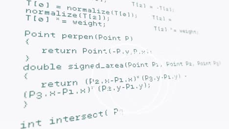 animation of data processing with scope scanning