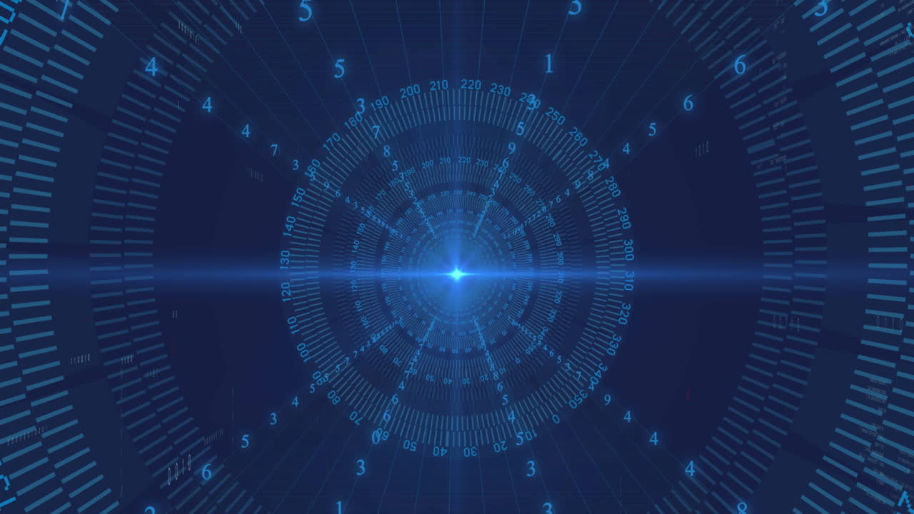 블루 라이트 스 ⁇ 의 애니메이션과 원형 스캐너에 대한 데이터 처리가 원활한 패턴으로