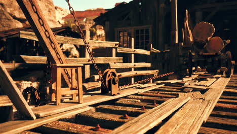 old wooden bridge in the desert