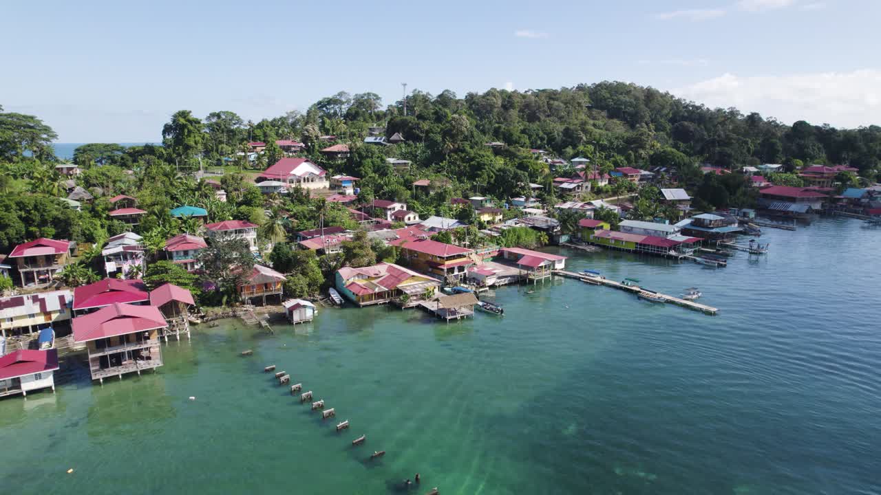 Aerial View of a Tropical Coastal Village