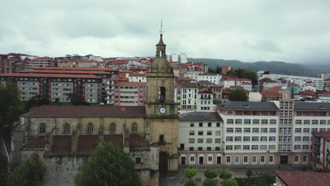 panoramic view of a european city with church and historic buildings