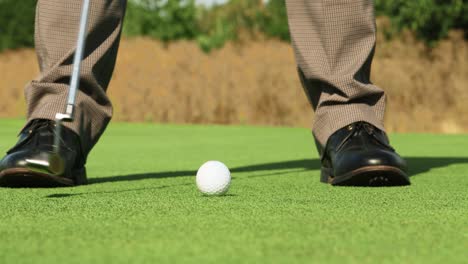 man putting on a golf course