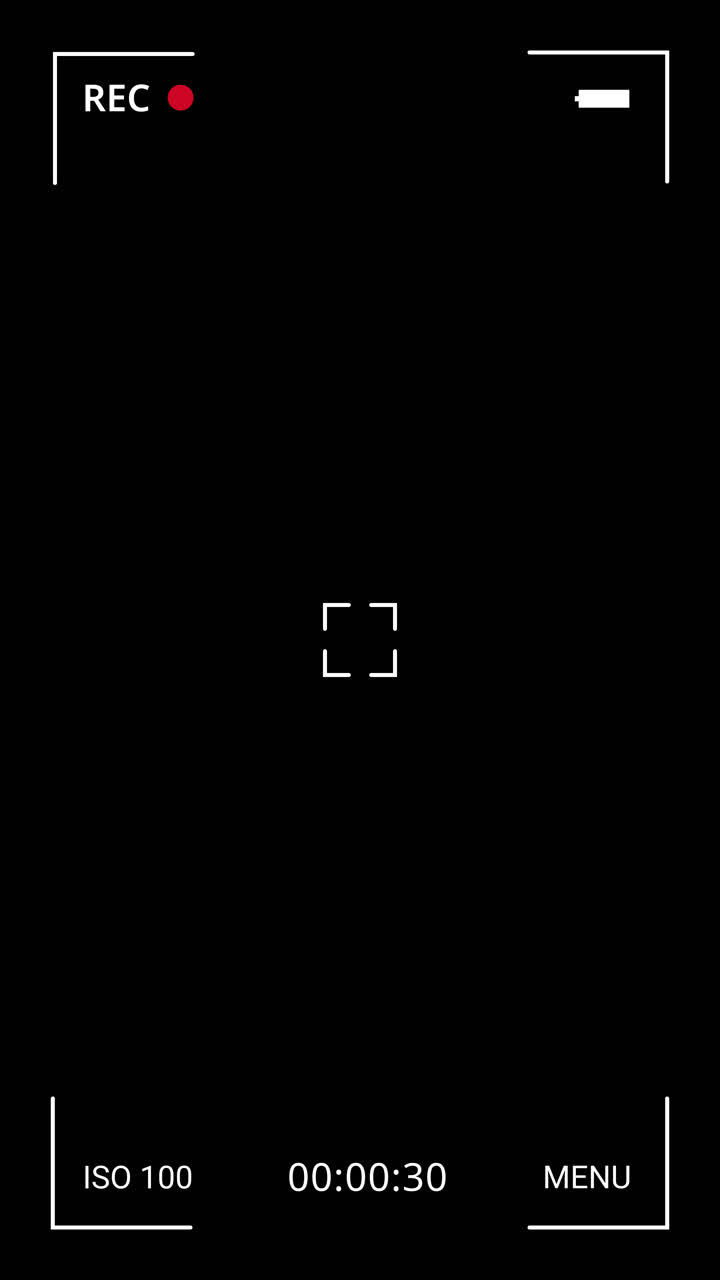 Digital Camera Recording Screen Overlay on Black Background