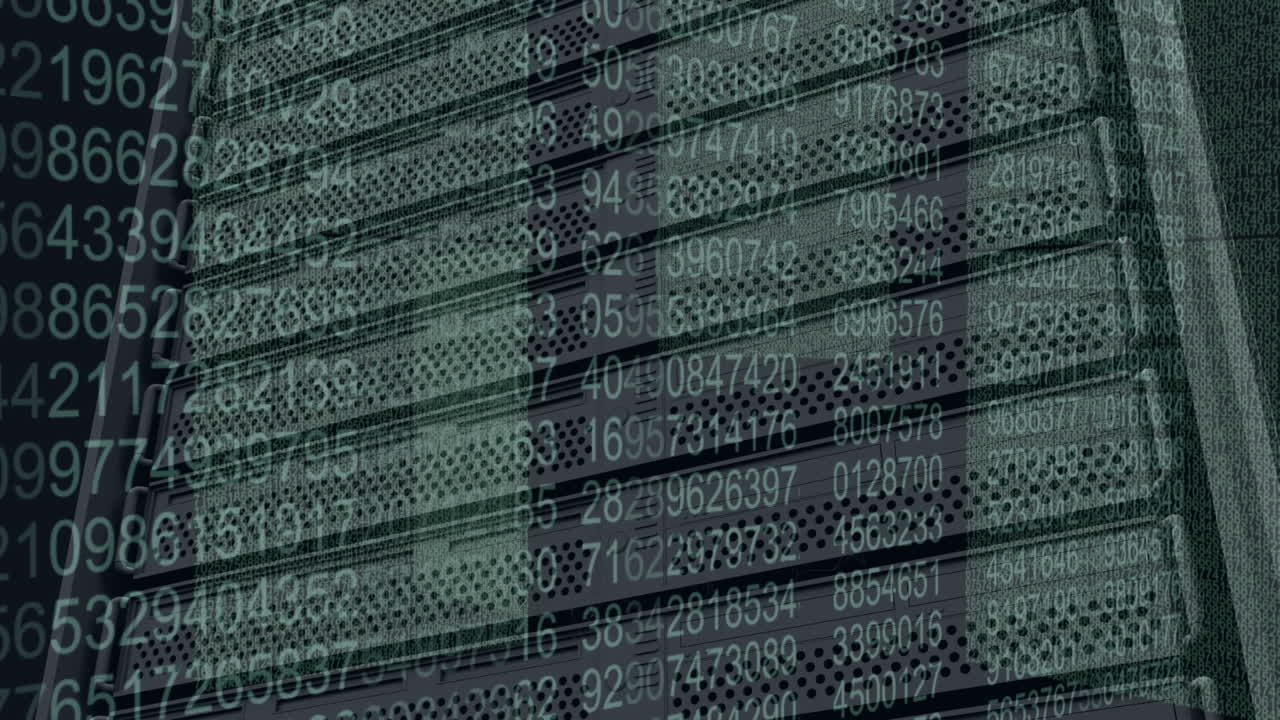 Animation of data processing over server room