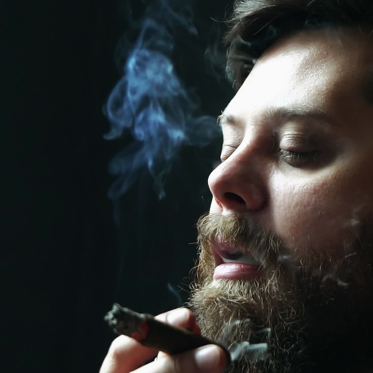 Brutal serious man in studio