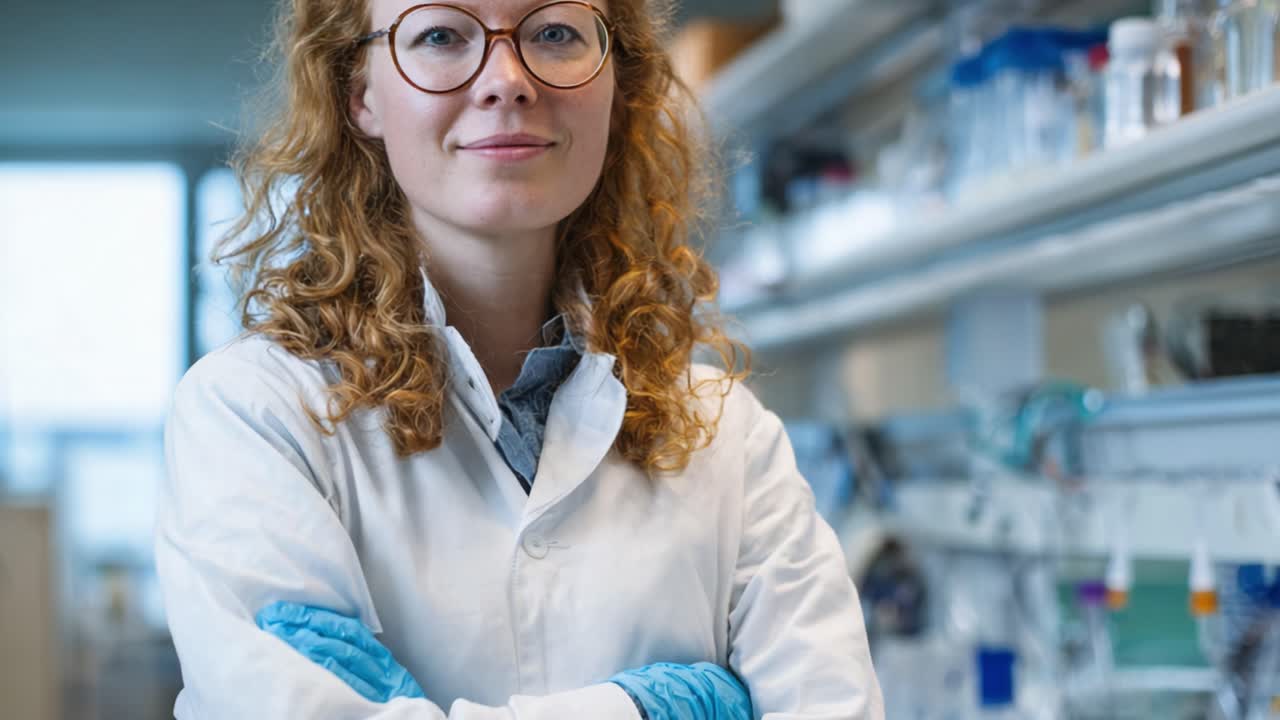 Confident Scientist in Laboratory Setting: A Portrait of Innovation and Research with Equipment in a Modern Lab Environment