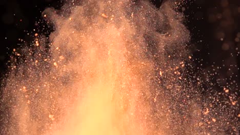 explosion of orange powder