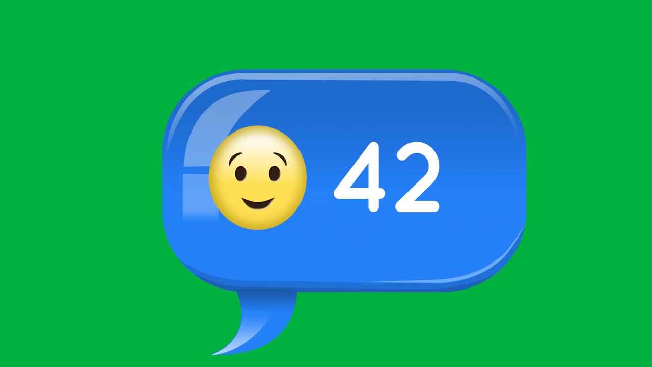 Emoji che fa l'occhiolino con notifica di messaggio in aumento, 4K.
