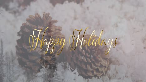 Animation-of-christmas-greetings-text-over-christmas-decorations