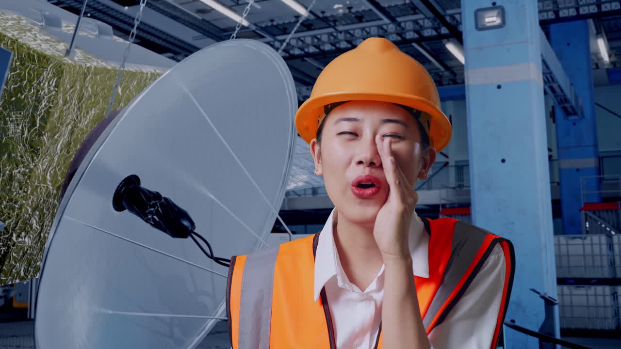 공장에서 의사소통하는 여성 엔지니어