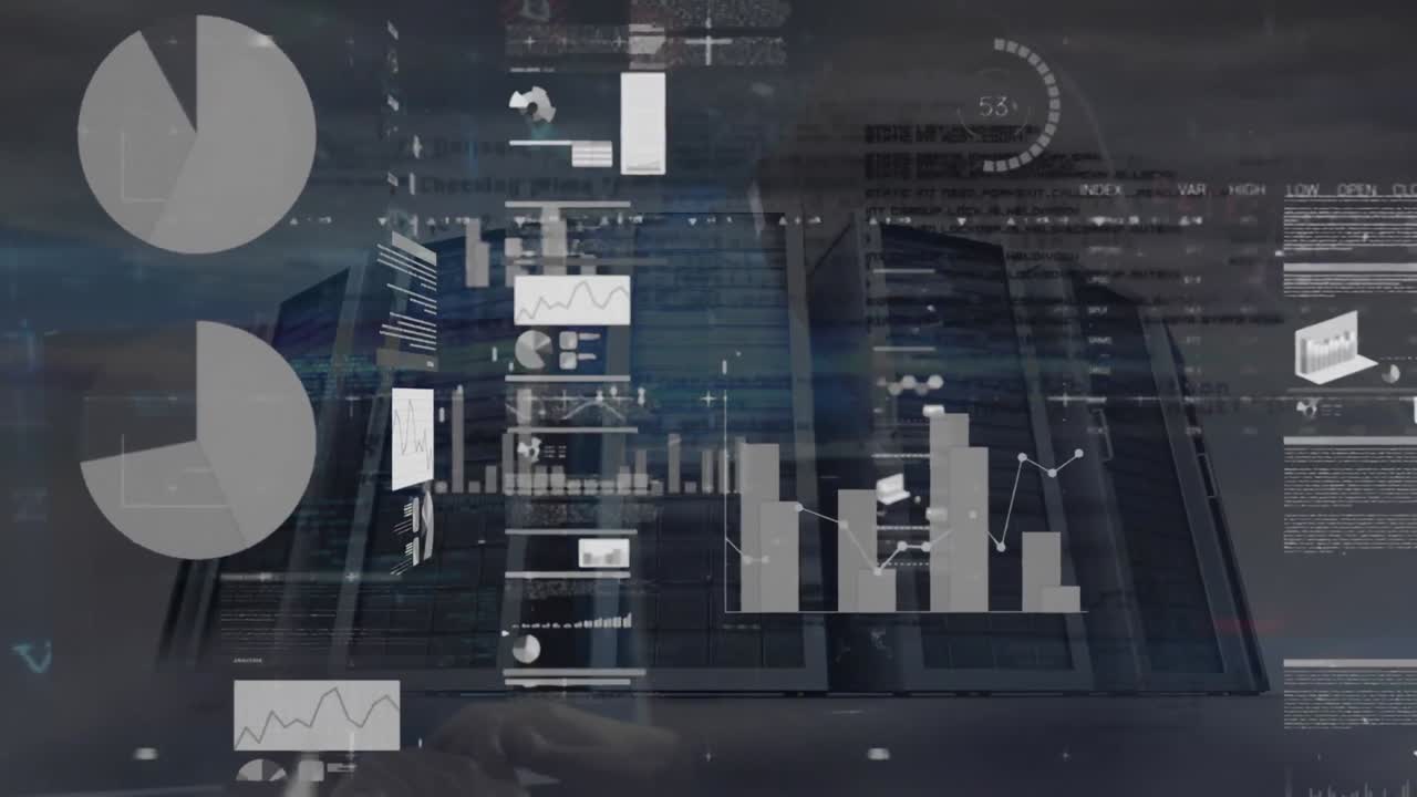 Animation of statistics and financial data processing over computer servers