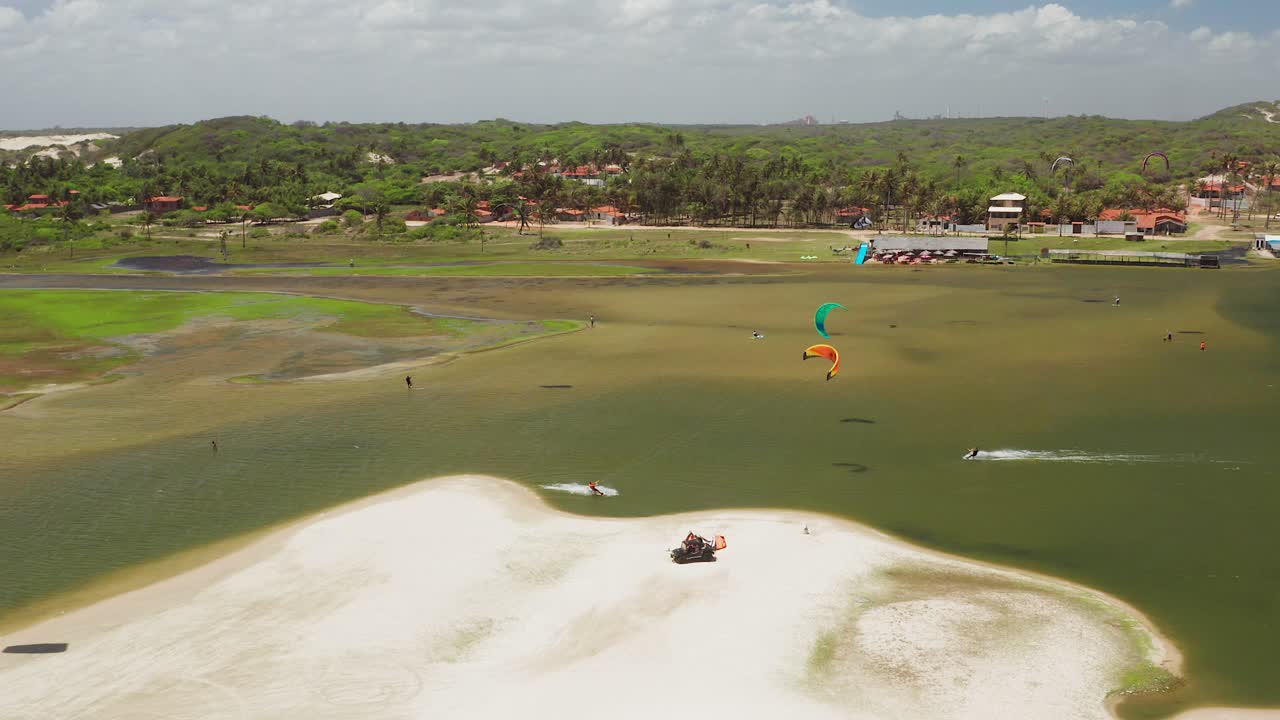 Kitesurfing in a Tropical Lagoon