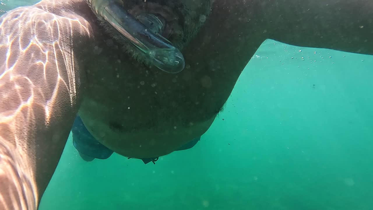 Person, der snorkler under vandet